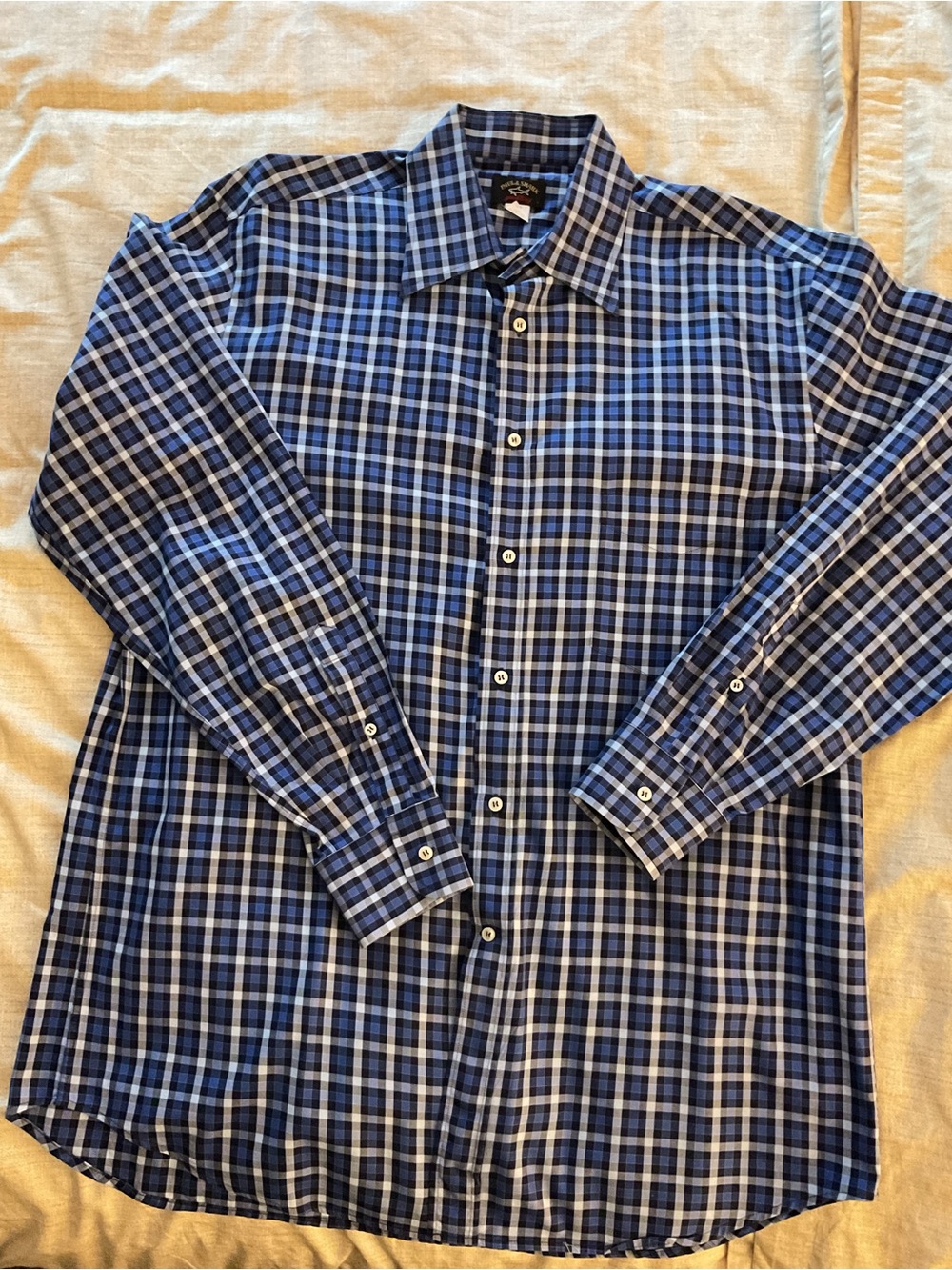 Paul & Shark Yachting Plaid Cotton Long Sleeve Button Down Shirt. Mens size L.